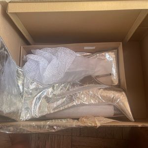 Steve Madden Silver Over the Knee Boots